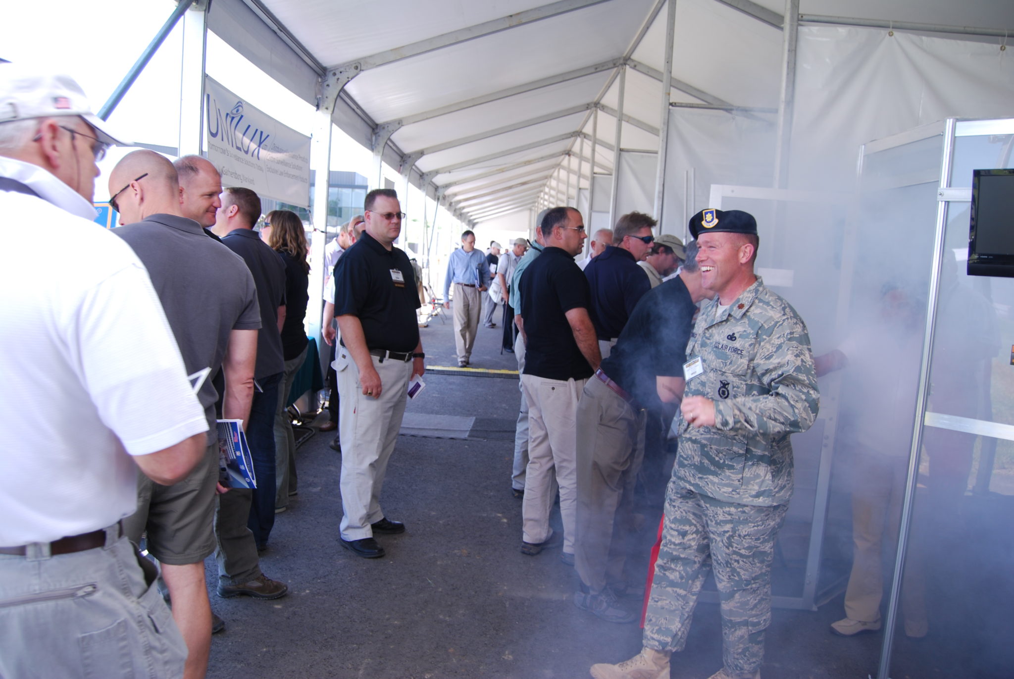 smoke security at military security show