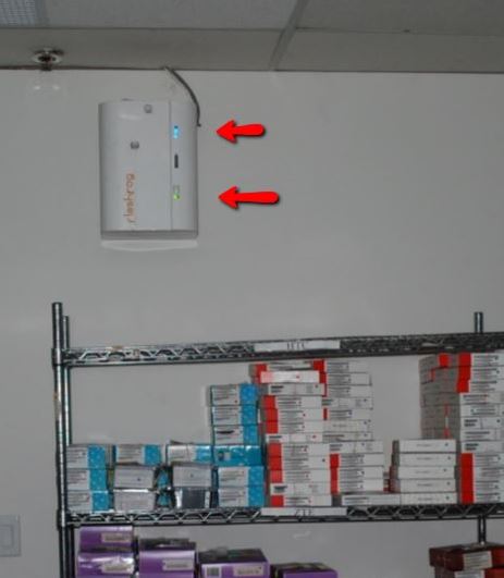 led status lights, smoke security unit